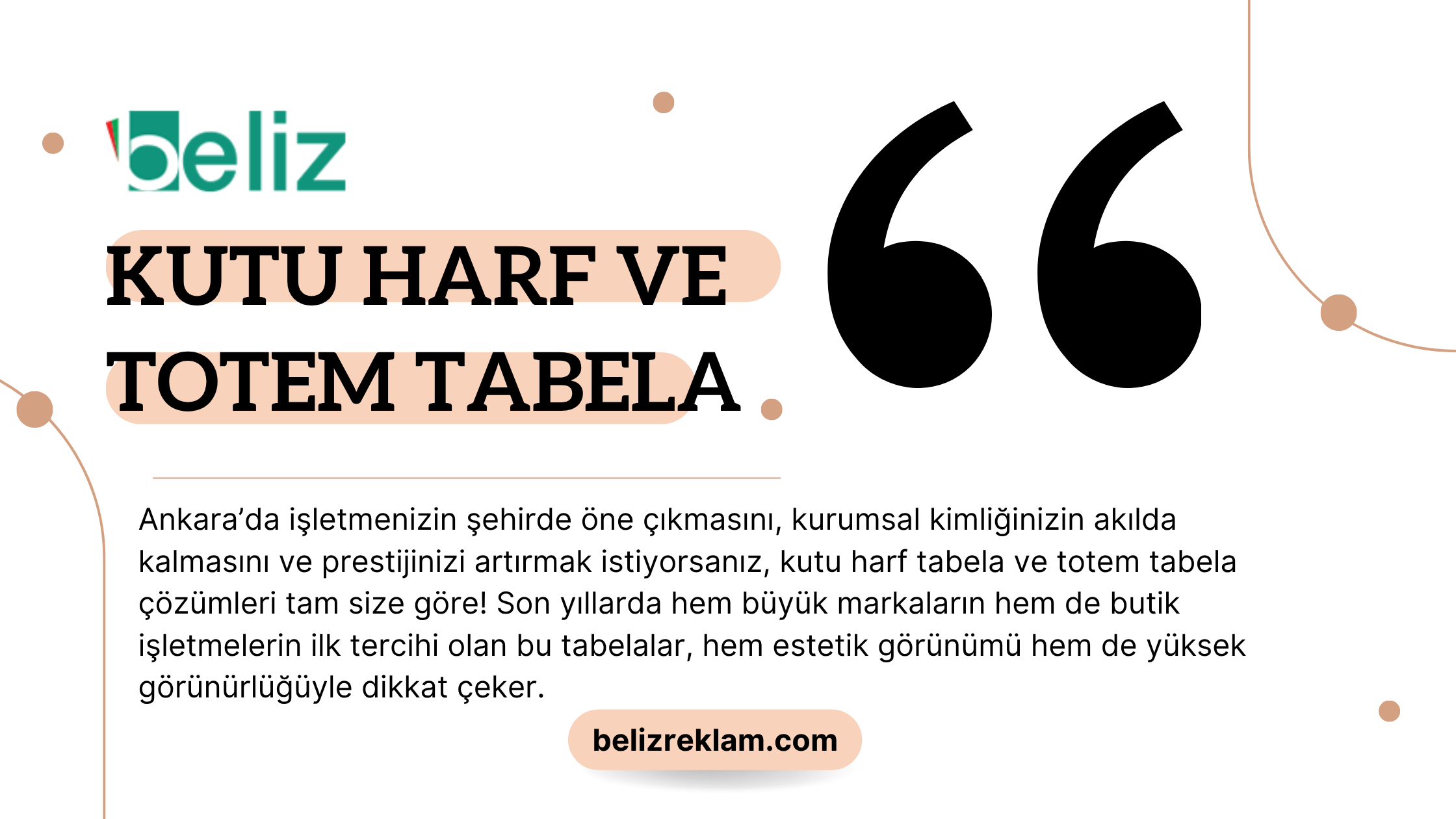 Ankara’da Kutu Harf ve Totem Tabela ile Fark Yaratın